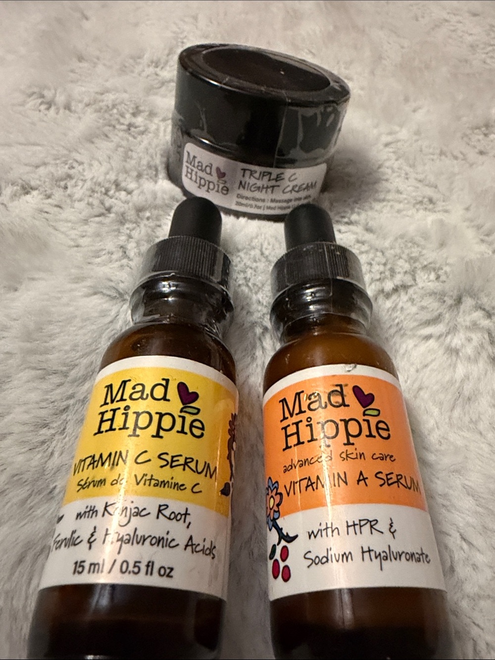 Mad Hippie Vitamin C Serum Trio — Brown Bottles with Yellow Labels